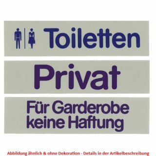 Wortschild FÜR GARDEROBE KEINE HAFTUNG