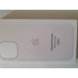 Apple Silikon Case iPhone 12 Pro Max mit MagSafe (Weiß)